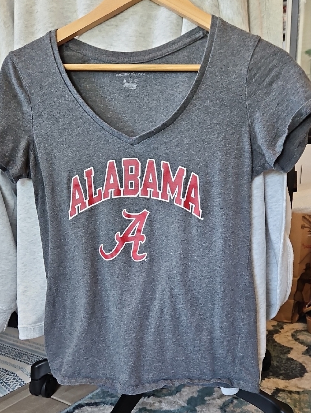 Champion Gray Alabama Short Sleeve Tee with Crimson Logo